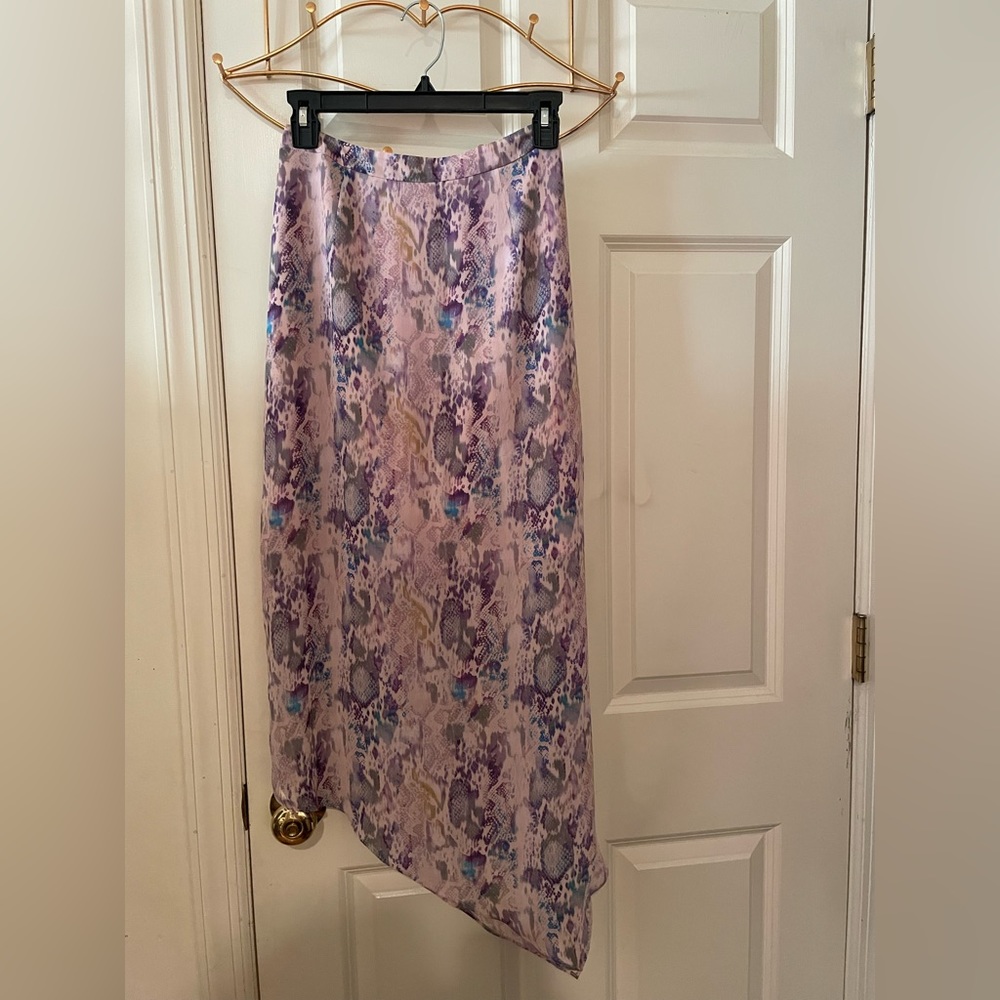 All Saints Maxi Skirt - Slightly Sheer overlay with pink lining underneath